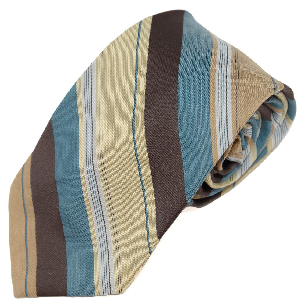 Vintage Retro Joske's Blue Brown Cream Striped Necktie Neck Tie